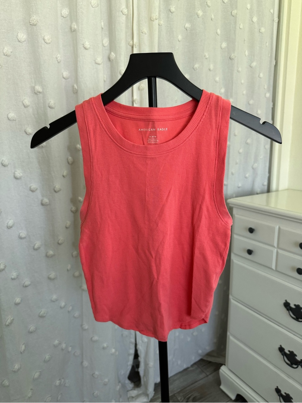 American Eagle Ribbed Tank Top – Coral/Pink – Size Medium